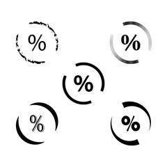 Artistic percent symbols set. Vector discount icons.