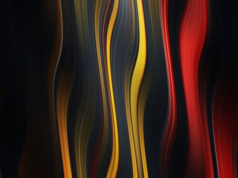 abstract red yellow lw and black background with lines waves