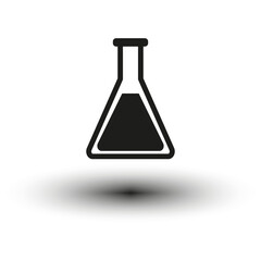 Laboratory flask icon. Chemical experiment symbol. Science vector graphic.