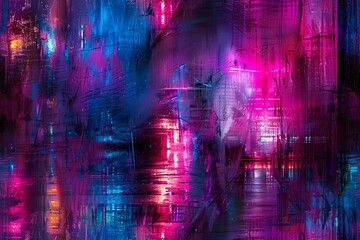 Infuse a cyberpunk essence into an Impressionist painting