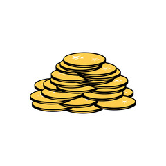a heaping pile of gold coins vector illustration