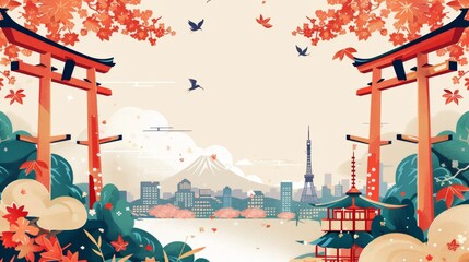 Tanabata Festival in Japan. Banner template. Background.
