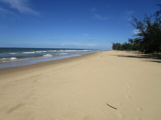 sand stretching to the horizon on pristine beach