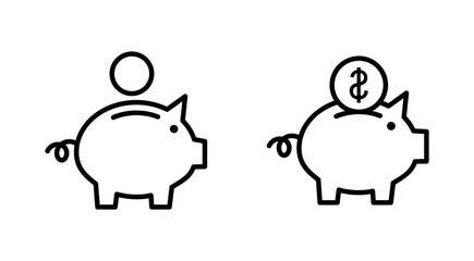 Piggy bank icon vector. piggy money icon