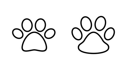 Paw icon set. paw print icon vector. dog or cat paw