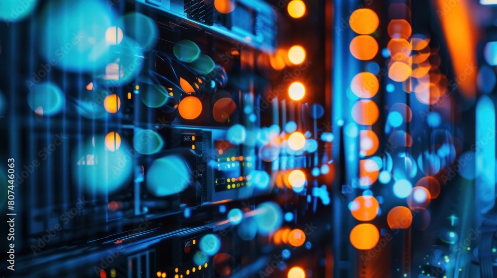 Aufkleber server room, data,.concept of big data storage and cloud computing technology.