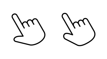 Hand cursor icon set. click icon vector. hand click. pointer