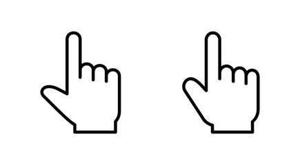 Hand click icon set. pointer icon vector. hand cursor icon vector