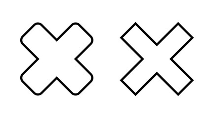 Close icon set. Delete icon vector. cross sign