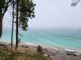 Foggy beach