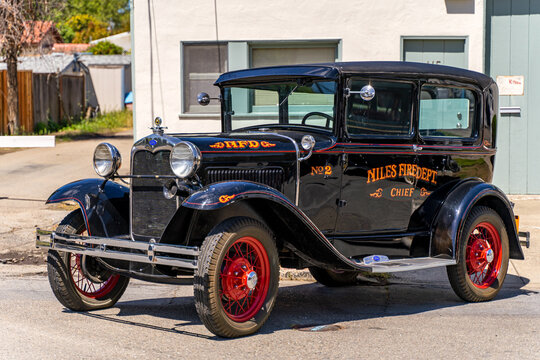 1930 Ford Model at car show. 