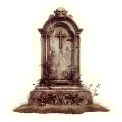 Cut out faded photo of halloween tombstone