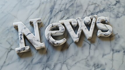 White Marble News concept art poster.