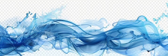 Blue water Spiral liquid splash swirl wave on transparent background cutout, PNG file. Many assorted different design. Mockup template for artwork graphic design.