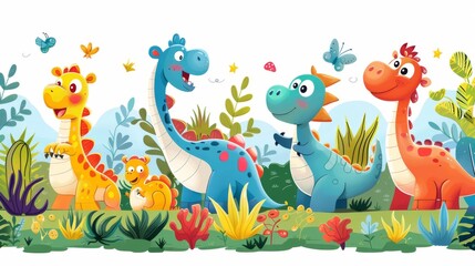 A lively 2D image of a banner portraying classic cartoon characters engaging in funfilled activities