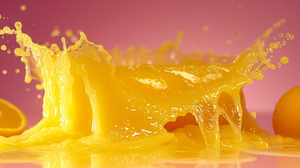 Sunlit freshness: droplets sparkle, capturing the sunny essence and lively flavor of freshly squeezed oranges