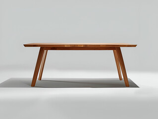 Dining table, Four legs, clean and simple design, on a grey background