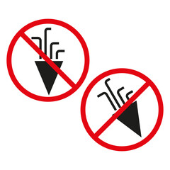No wireless signal symbols. Connection not allowed signs. Data transmission prohibited. Vector illustration. EPS 10.