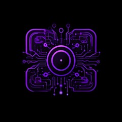 Obraz premium circuit board on a black background