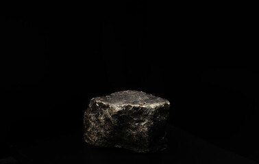 podium background with real stones with texture for product presentation.