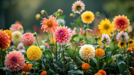 charming flowers garden filled with a variety of blooming flowers 
