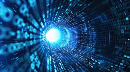 binary tunnel background , Technology concept. High Tech Background