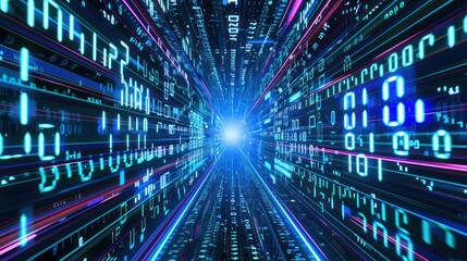 binary tunnel background , Technology concept. High Tech Background