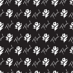 Black and White Bloom and Flourish Floral Elegance