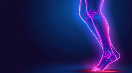 leg with varicose veins neon light sign. Glowing bright icon leg with varicose veins sign.