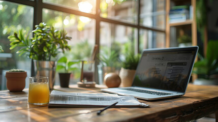 Morning News and Laptop: Staying Informed and Organized