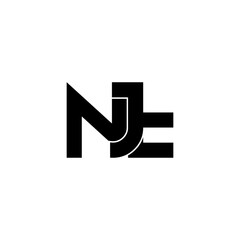 njt lettering initial monogram logo design