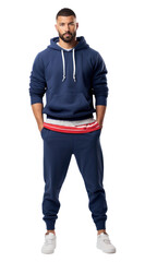 Naklejka premium PNG American man sweatshirt adult white background