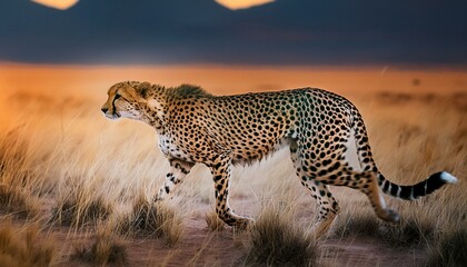 Savanna Shadows: A Cheetah's Hunt in Digital 