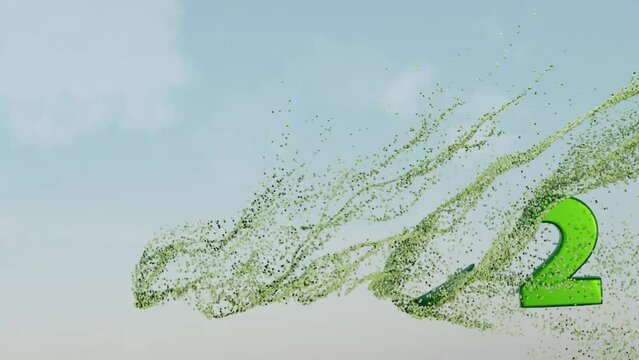 CO2 symbol dissolving. Carbon reduction animation.