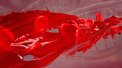 The Blood cells for medical or Sci concept 3d rendering.