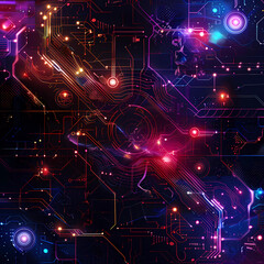 Fototapeta premium Digital background for tech, AI, data, audio, graphics Generative AI data