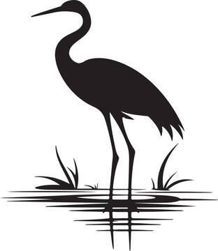 recommend clip art: Heron Silhouette Vector Illustration White Background