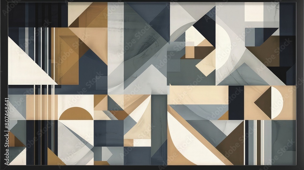 Poster a dynamic different geometric shapes bold primary color abstract background