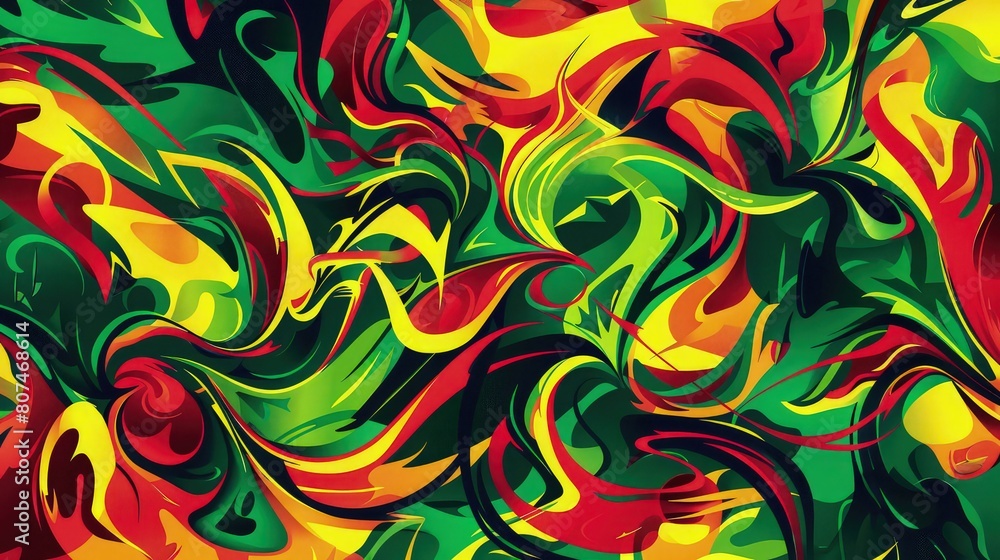 Poster a dynamic composition of colorful geometric ribbon background