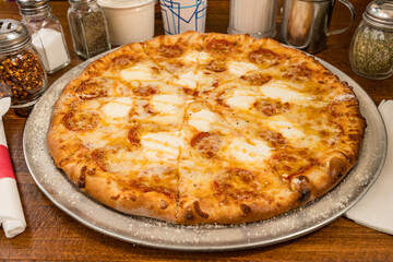 Pizza with fresh mozzarella and hot honey