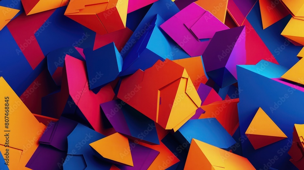 Aufkleber a vibrant and dynamic composition of explosion of colorful geometric shapes background