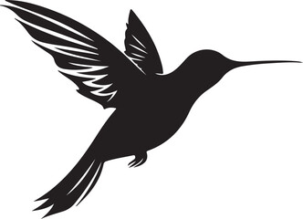 Hummingbird Silhouette Vector Illustration White Background