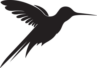 Obraz premium Hummingbird Silhouette Vector Illustration White Background