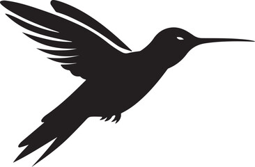 Hummingbird Silhouette Vector Illustration White Background