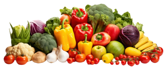 PNG  Fruits and vegetables plant food white background.