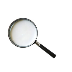 A simple magnifying glass over o