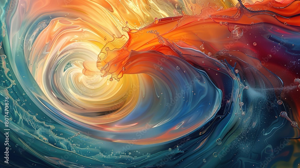 Aufkleber abstract visualization of innovation, with vibrant swirls and patterns representing the fluid and ev