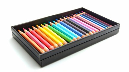 Obraz premium Box with many colored pencils generative ai