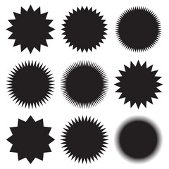 Fototapeta premium Set of Vector Starburst Badges. Simple Flat Style Vintage Labels, Stickers. EPS 10.