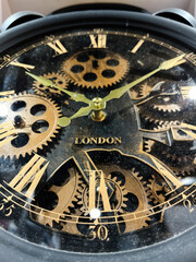 Vintage Clock Gears Close-Up, London Theme